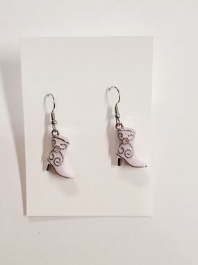 Stylish Pink Cowboy Boot Drop Earrings - Women Jewelry